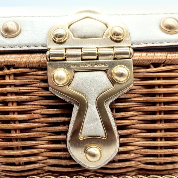 MICHAEL Michael Kors Basketweave Rattan Wicker Clutch Bag - Picture 3 of 10